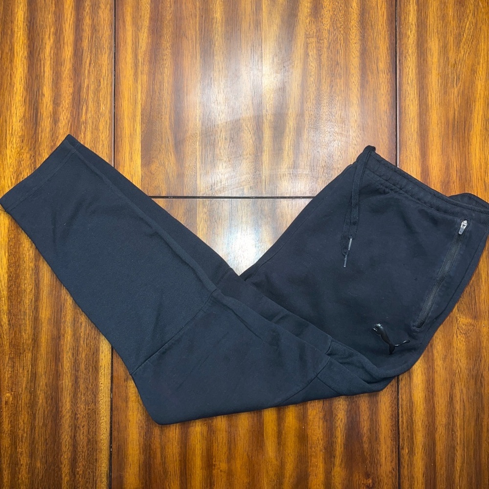 PUMA Mens Black Fleece Logo Regular Fit Sweatpants - Size XL